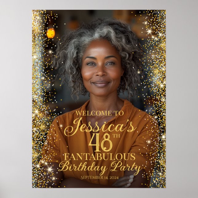 Póster Cartel de bienvenida de la fiesta de cumpleaños co (Frente)