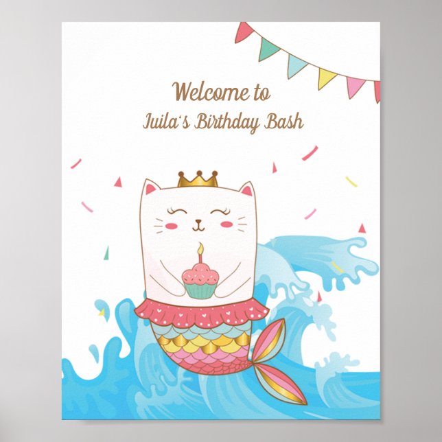 Póster Cartel de bienvenida de la fiesta de cumpleaños de (Frente)