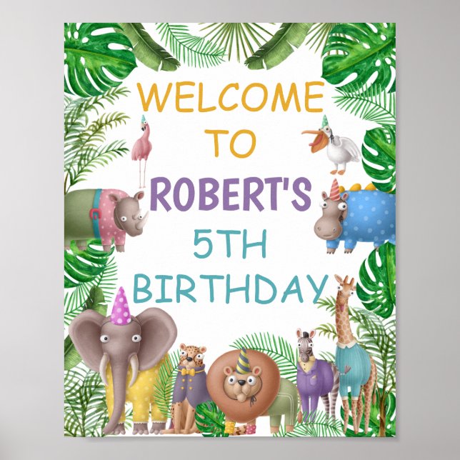 Póster Cartel de bienvenida de la fiesta de cumpleaños de (Frente)