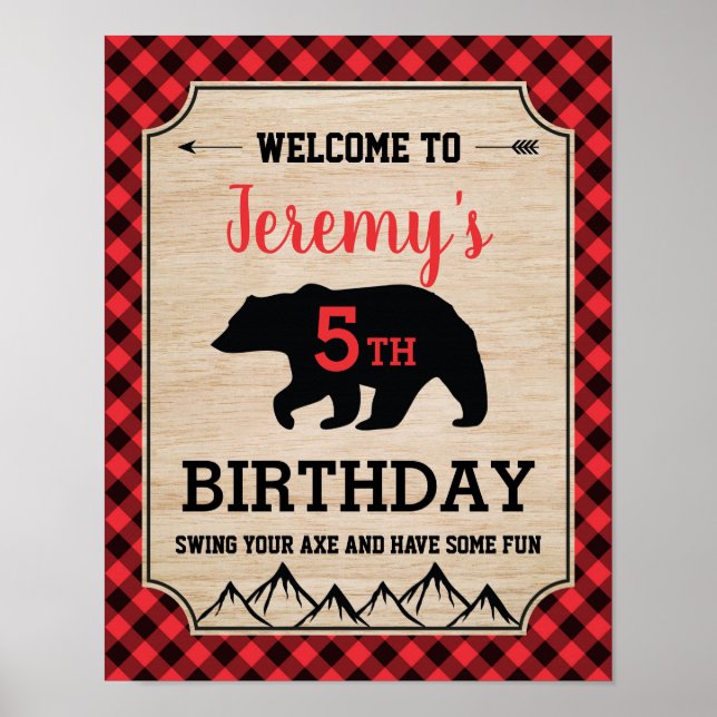 Póster Cartel de bienvenida de la fiesta de cumpleaños de (Frente)