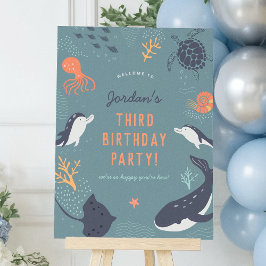 Póster Cartel de bienvenida de la fiesta de cumpleaños de