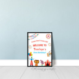 Póster Cartel de bienvenida de la fiesta de cumpleaños de