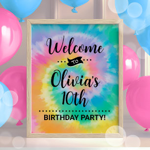 Póster Cartel de bienvenida de la fiesta de cumpleaños de