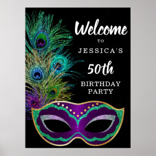 Póster Cartel de bienvenida de la fiesta de cumpleaños de