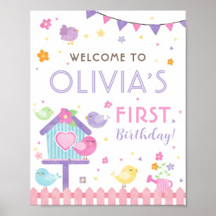 Póster Cartel de bienvenida de la fiesta de cumpleaños de