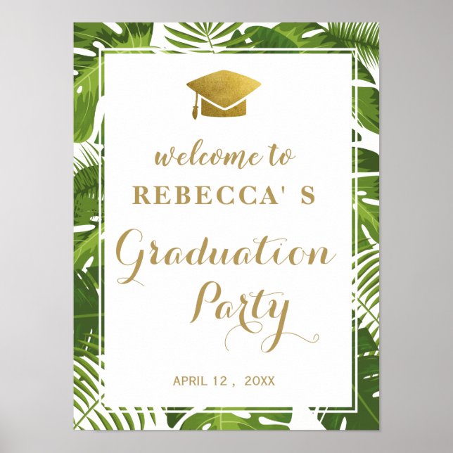 Póster Cartel de bienvenida de la fiesta de graduación |  (Frente)