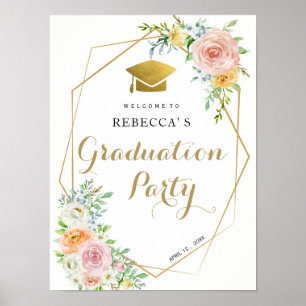 Póster Cartel de bienvenida de la fiesta de graduación fl