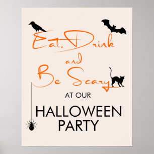 Póster Cartel de bienvenida de la fiesta de Halloween "Be