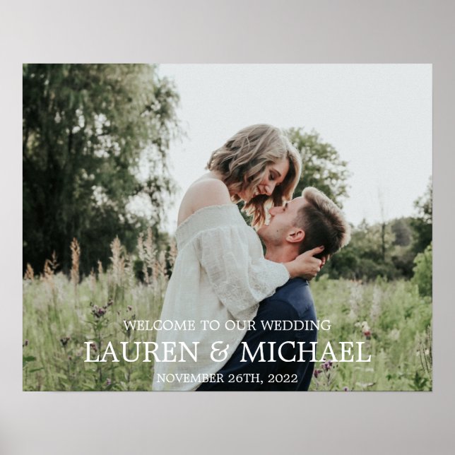 Póster Cartel de bienvenida de la foto (Frente)