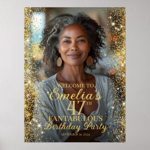 Póster Cartel de bienvenida de la foto de la fiesta de cu