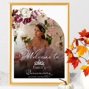 Póster Cartel de bienvenida de la foto de Quinceanera de
