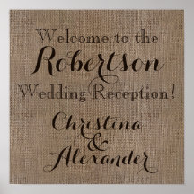 Cartel de bienvenida de la recepción de la boda de