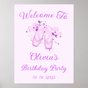 Póster Cartel de bienvenida de los zapatos del cumpleaños