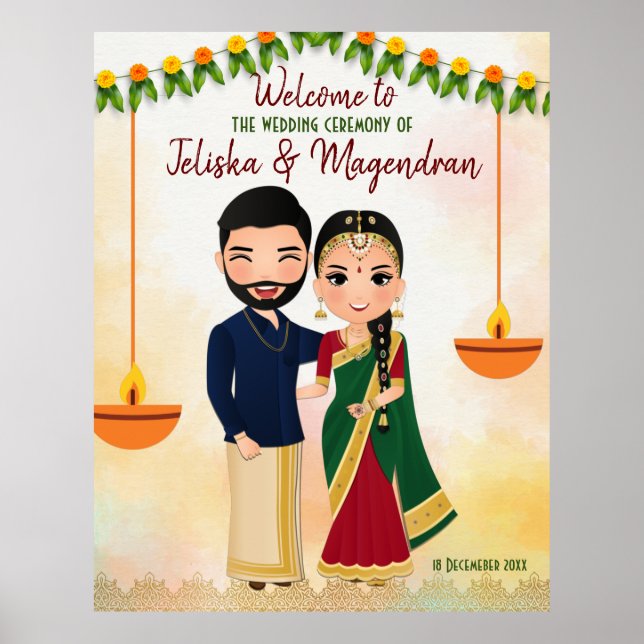 Póster Cartel de bienvenida de Marigold garlands Tamil bo (Frente)