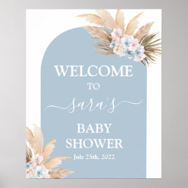 Póster Cartel de bienvenida de niño de Baby Shower Bohemi