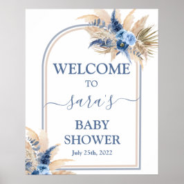 Póster Cartel de bienvenida de Pampas Grass Baby Shower B