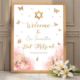Póster Cartel de bienvenida de Rubor Bat Mitzvah de bienv