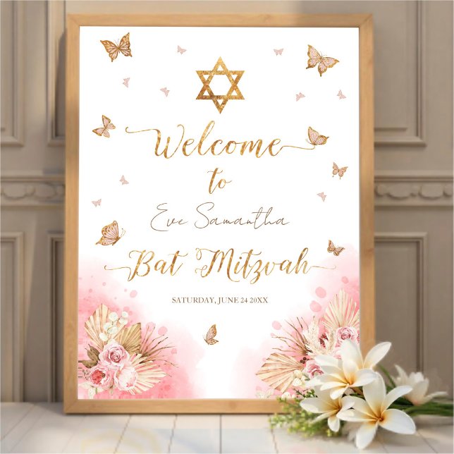 Póster Cartel de bienvenida de Rubor Bat Mitzvah de bienv (Subido por el creador)
