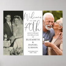 Cartel de bienvenida del 70º aniversario con fotos