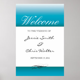 Póster Cartel de bienvenida del boda fronterizo de Aqua