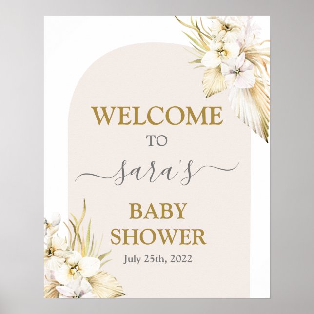 Póster Cartel de bienvenida del Chica de Baby Shower del  (Frente)