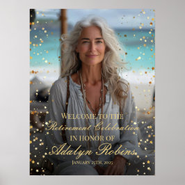 Póster Cartel de bienvenida del fiesta de Jubilación con