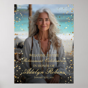 Póster Cartel de bienvenida del fiesta de Jubilación con 