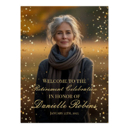 Póster Cartel de bienvenida del fiesta de Jubilación con