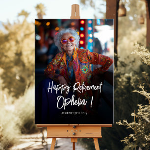 Póster Cartel de bienvenida del fiesta de Jubilación con