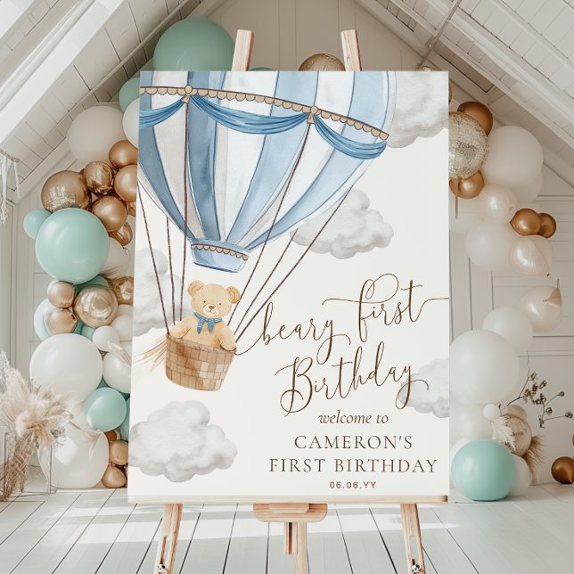 Póster Cartel de bienvenida del primer cumpleaños de Tedd (Subido por el creador)