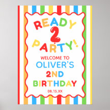 Cartel de bienvenida divertido para cumpleaños núm