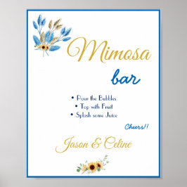 Póster Cartel de bienvenida en la barra de Mimosa para bo