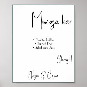 Póster Cartel de bienvenida en la barra de Mimosa para bo
