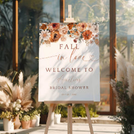 Póster Cartel de Bienvenida Floral de Otoño para Enamorar