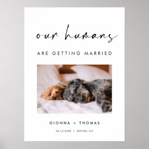 Póster Cartel de bienvenida Nuestros humanos se casan