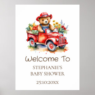Póster Cartel de bienvenida Osito lindo Crecido localment