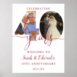 Póster Cartel de bienvenida para 2 fotos de aniversario d