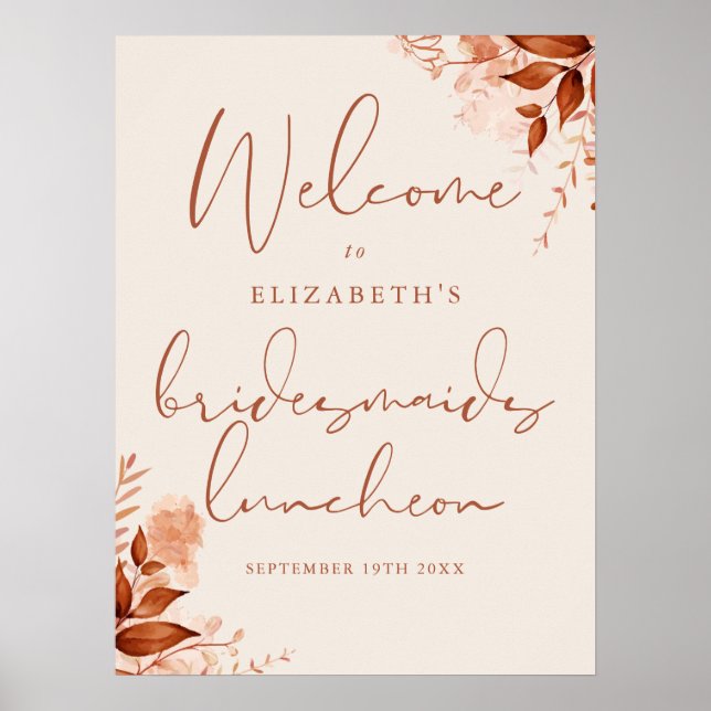 Póster Cartel de bienvenida para almuerzo de damas de hon (Frente)