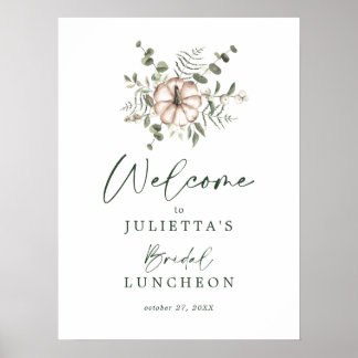 Póster Cartel de bienvenida para almuerzo nupcial de otoñ