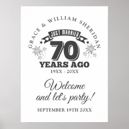 Póster Cartel de bienvenida para aniversario de bodas de 