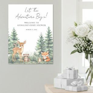 Póster Cartel de Bienvenida para Baby Shower Aventura de