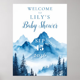 Póster Cartel de bienvenida para baby shower boho acuarel