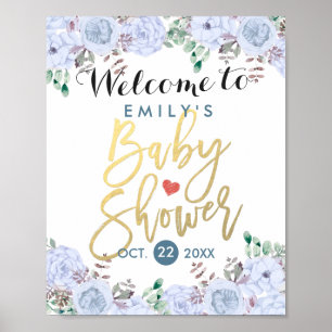 Póster Cartel de bienvenida para baby shower con diseño f