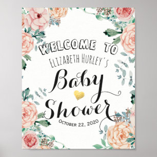 Póster Cartel de bienvenida para baby shower con diseño f