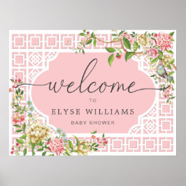Póster Cartel de bienvenida para baby shower con diseño f