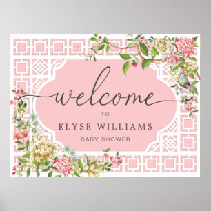Póster Cartel de bienvenida para baby shower con diseño f