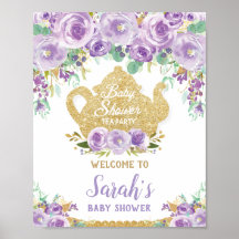 Cartel de bienvenida para baby shower con tema de 