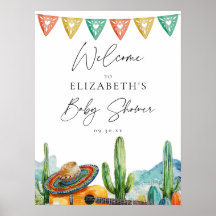 Cartel de bienvenida para baby shower con temática