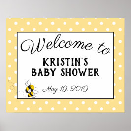 Póster Cartel de bienvenida para baby shower de abejorro 