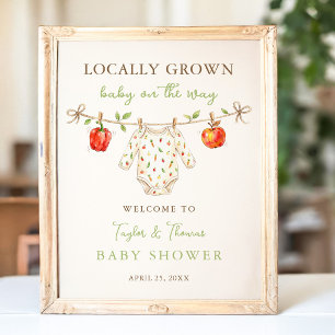 Póster Cartel de bienvenida para baby shower de bebé cult